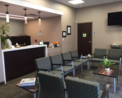 Clean and modern medical office waiting area.